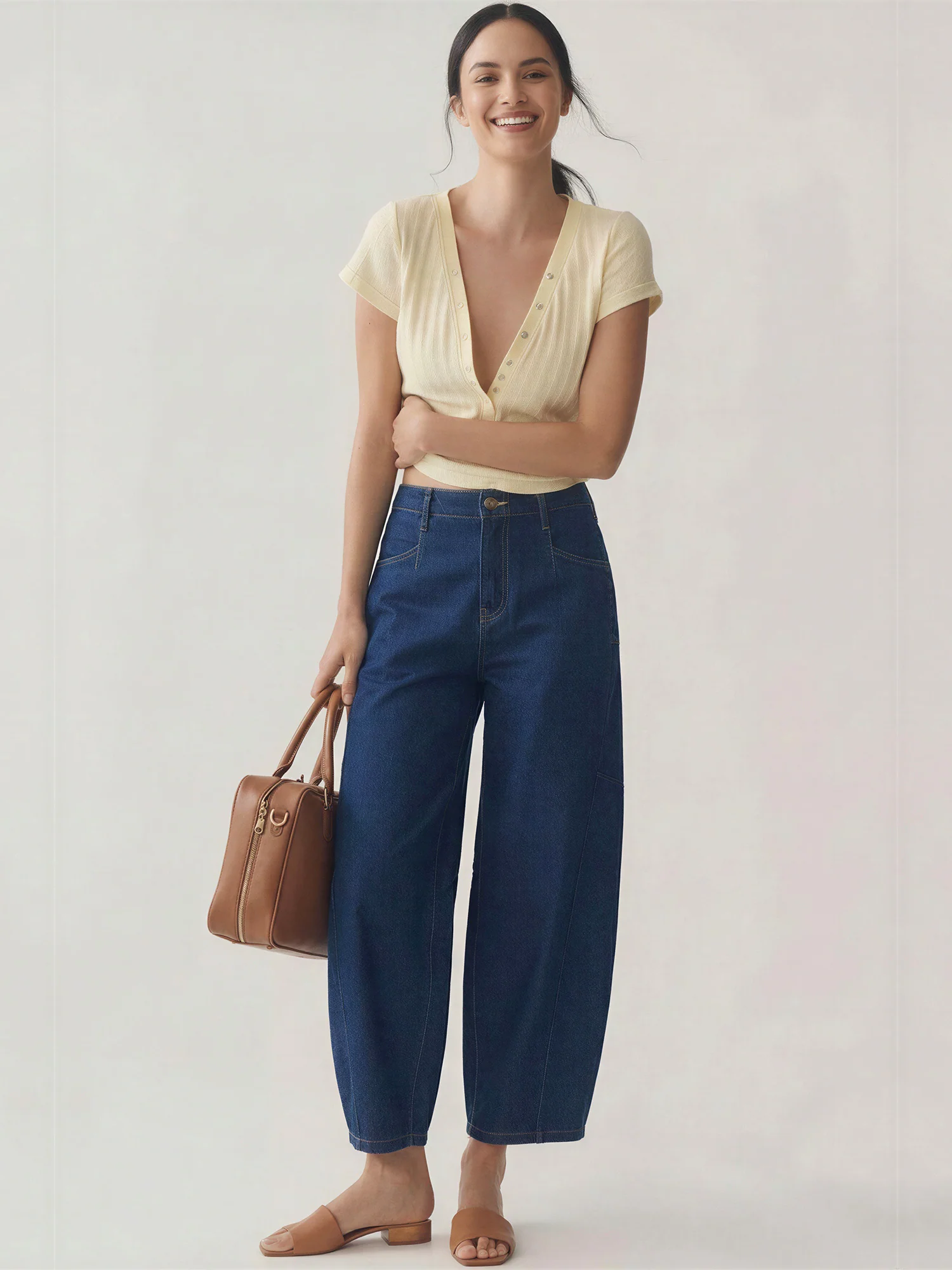 Barrel Leg Denim Jeans - Image 8