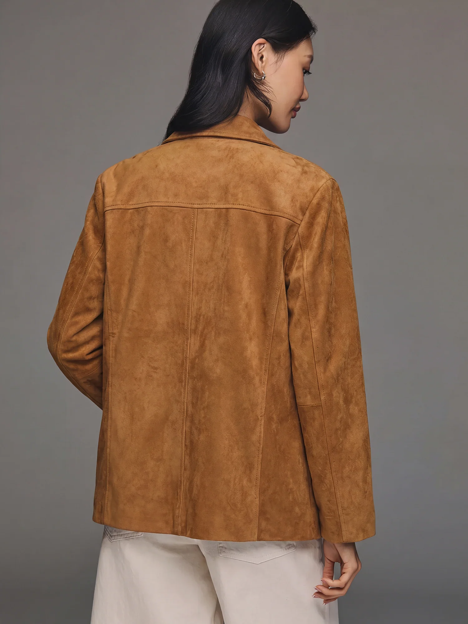 Faux Suede Utility Jacket With Pockets - Image 4