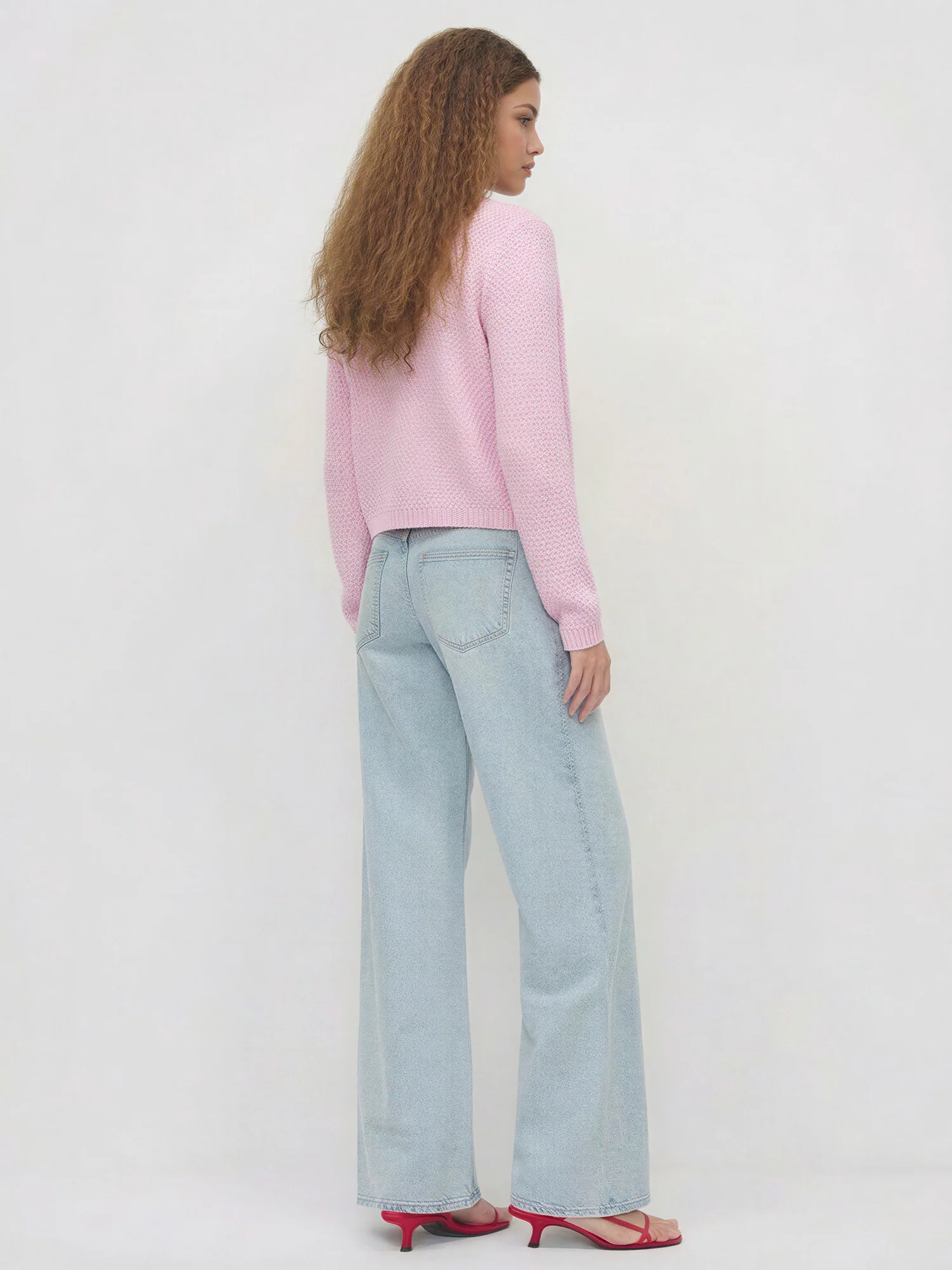 Long Sleeves Textured Knit Lady Jacket Cardigan - Image 3