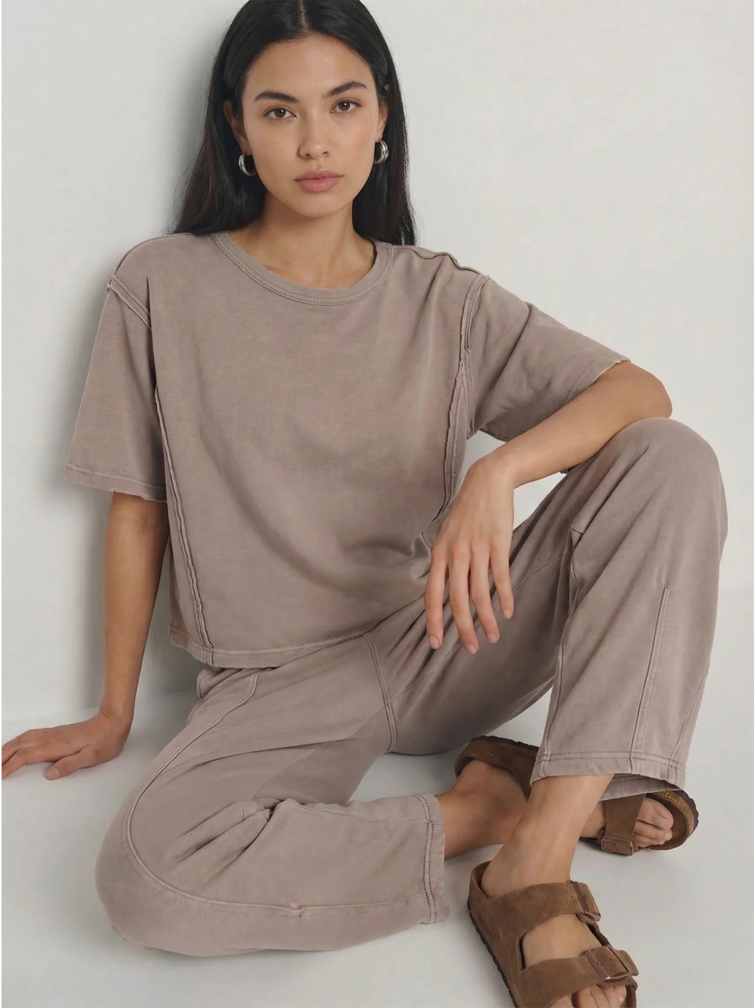 Mineral Wash Wide Leg Lounge Pant - Image 3