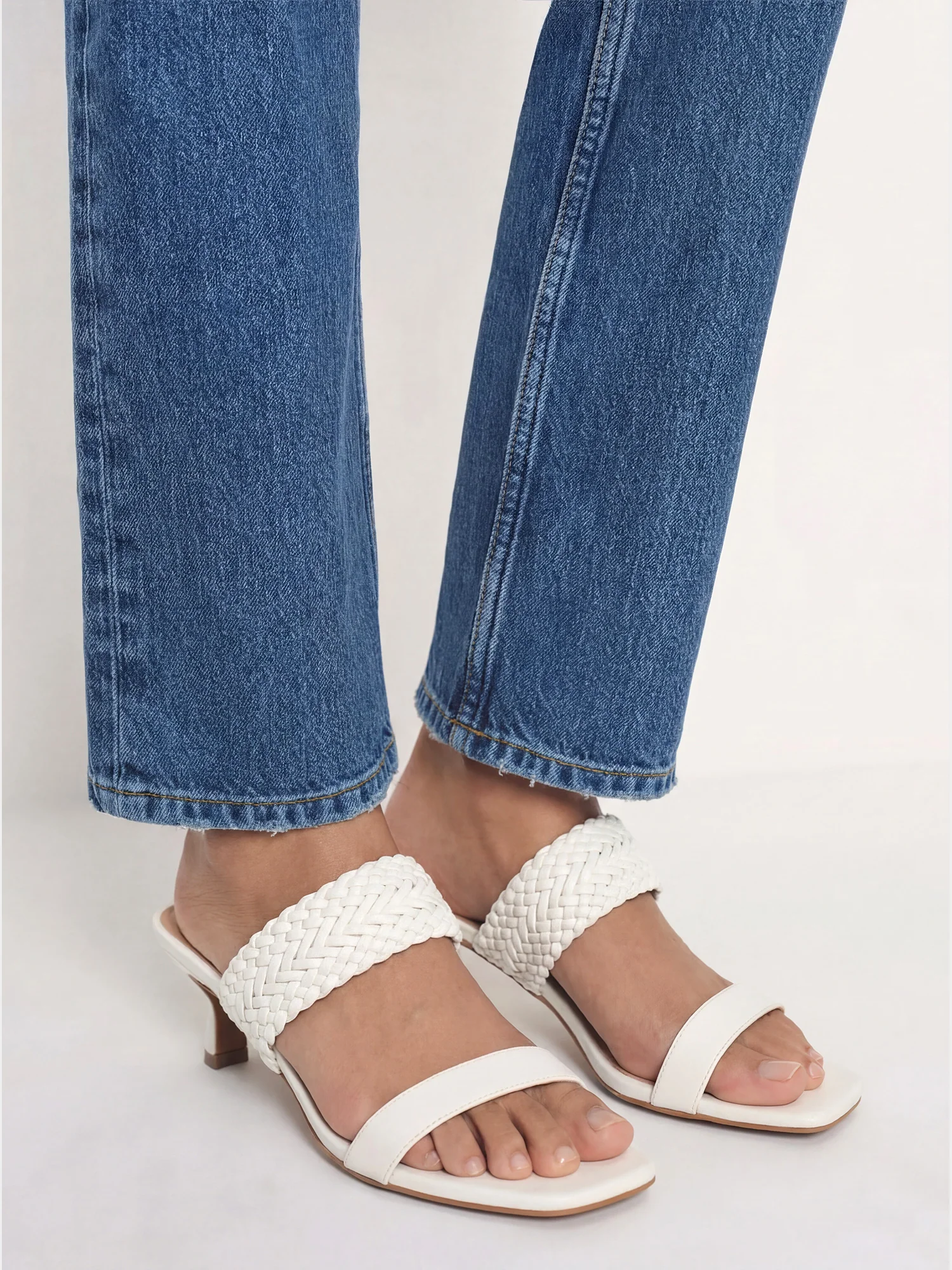 Gretchen Braided Kitten Heel Slide Sandals - Image 6
