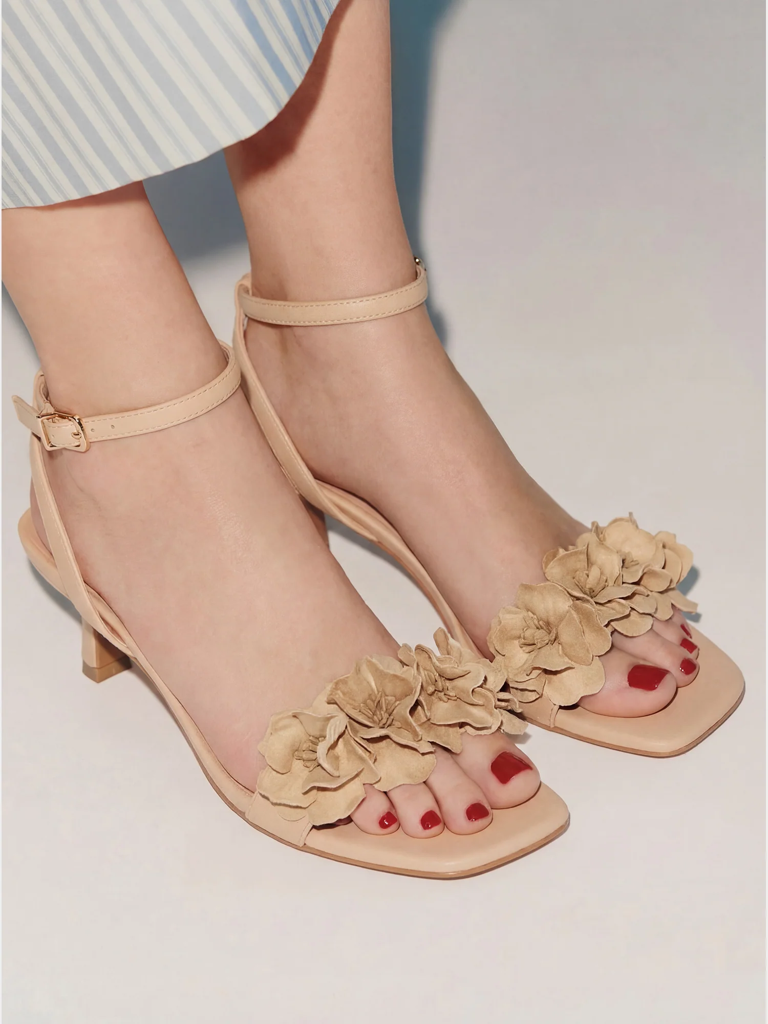 Gwendolyn Ankle Strap Kitten Heel Sandals - Image 14