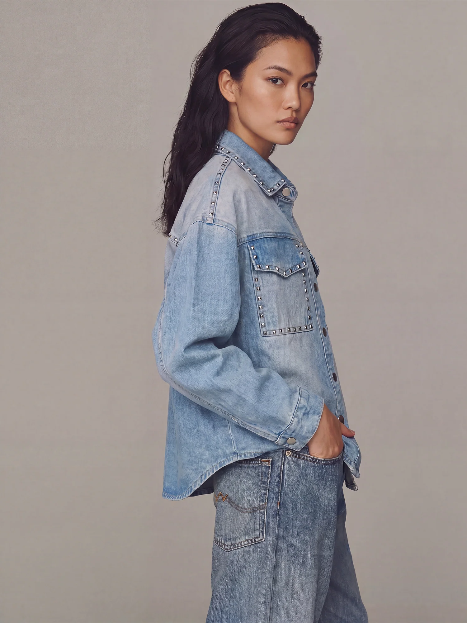 Oversized Denim Shacket - Image 3