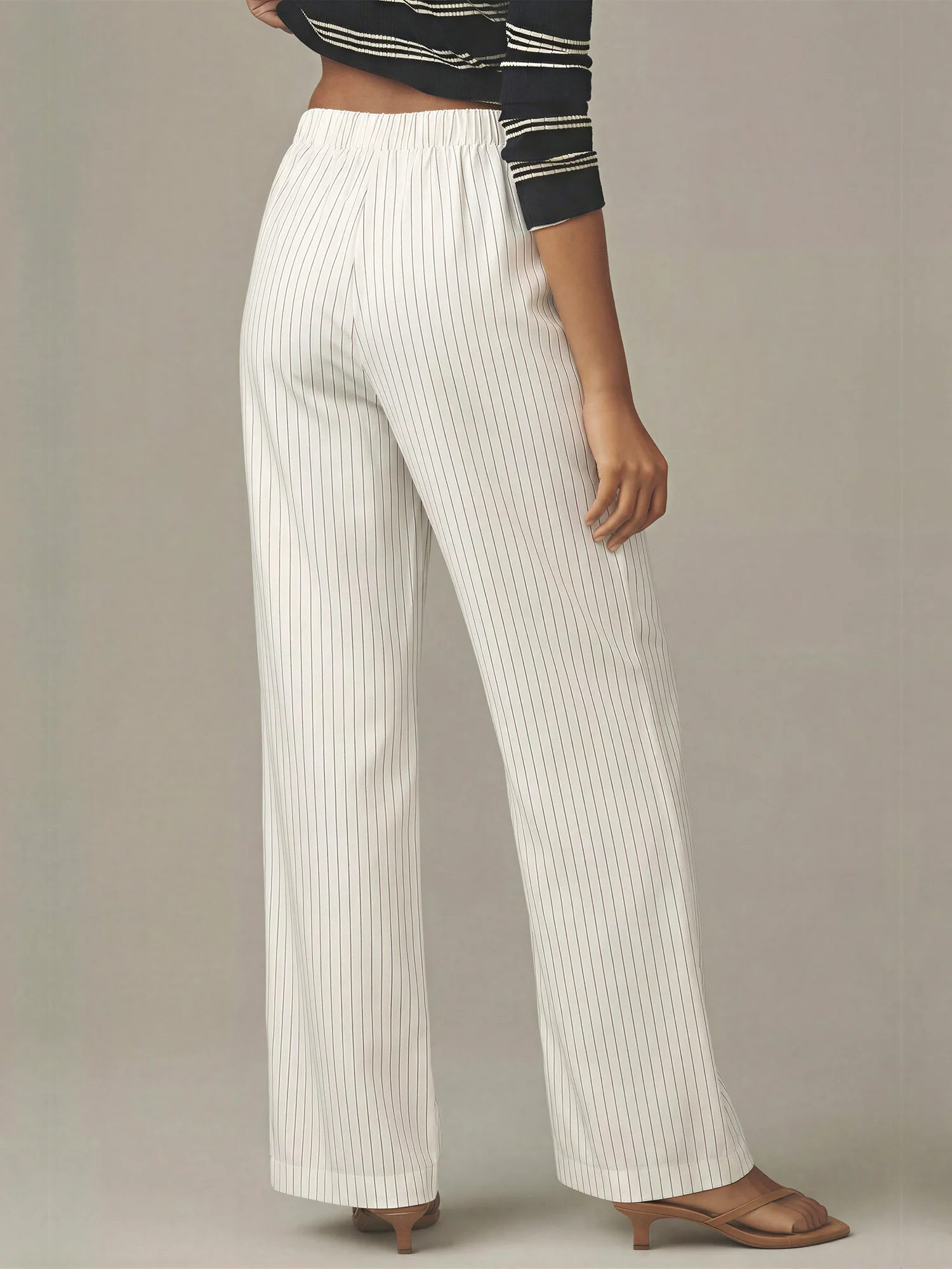 Pin Stripe Wide Leg Pull On Pants - Image 13