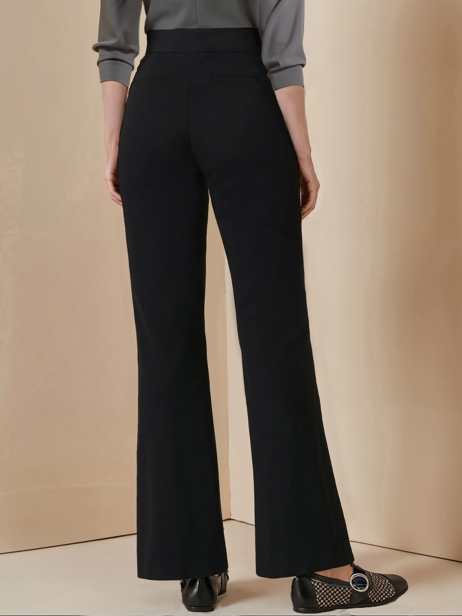 Ponte Wide Leg Mid Rise Pant - Image 8