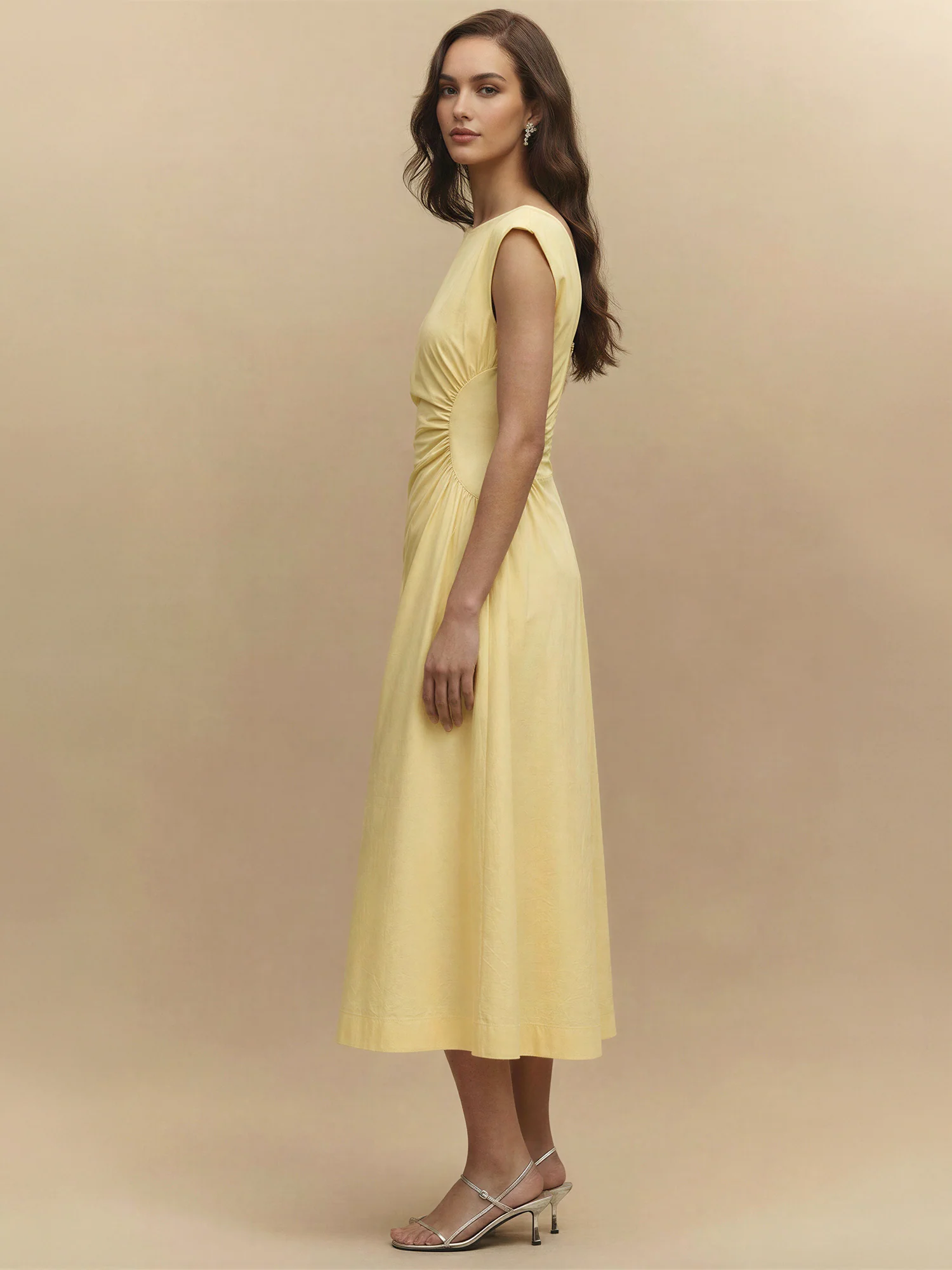 Side Panel V-Neck Back Midi Dress - Image 9