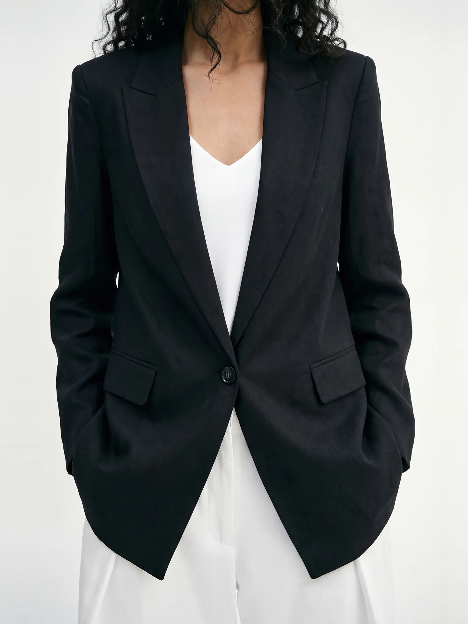 Single Breasted Classic Tailored Striped Blazer - Image 3