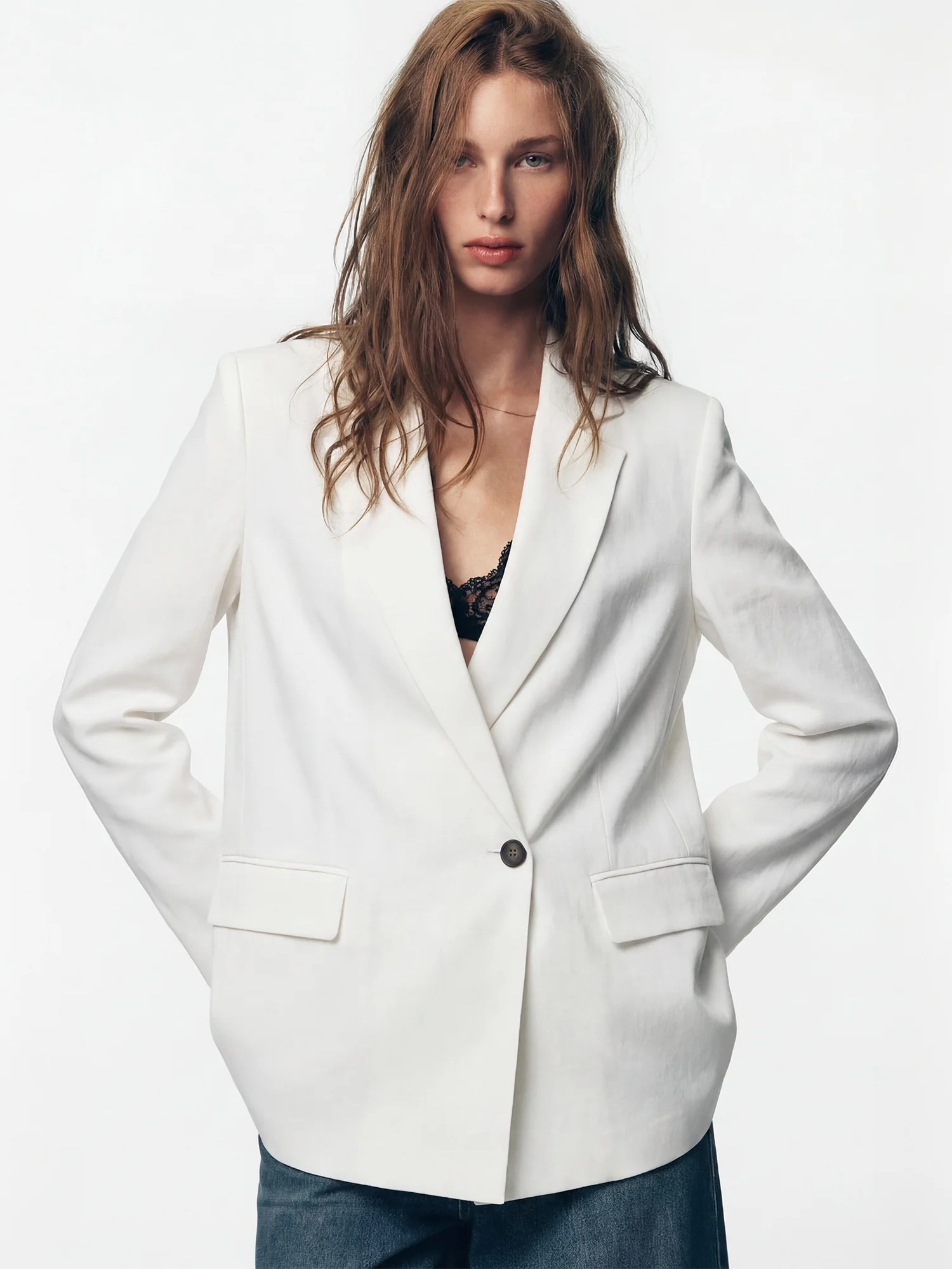 Single Breasted Classic Tailored Striped Blazer - Image 6
