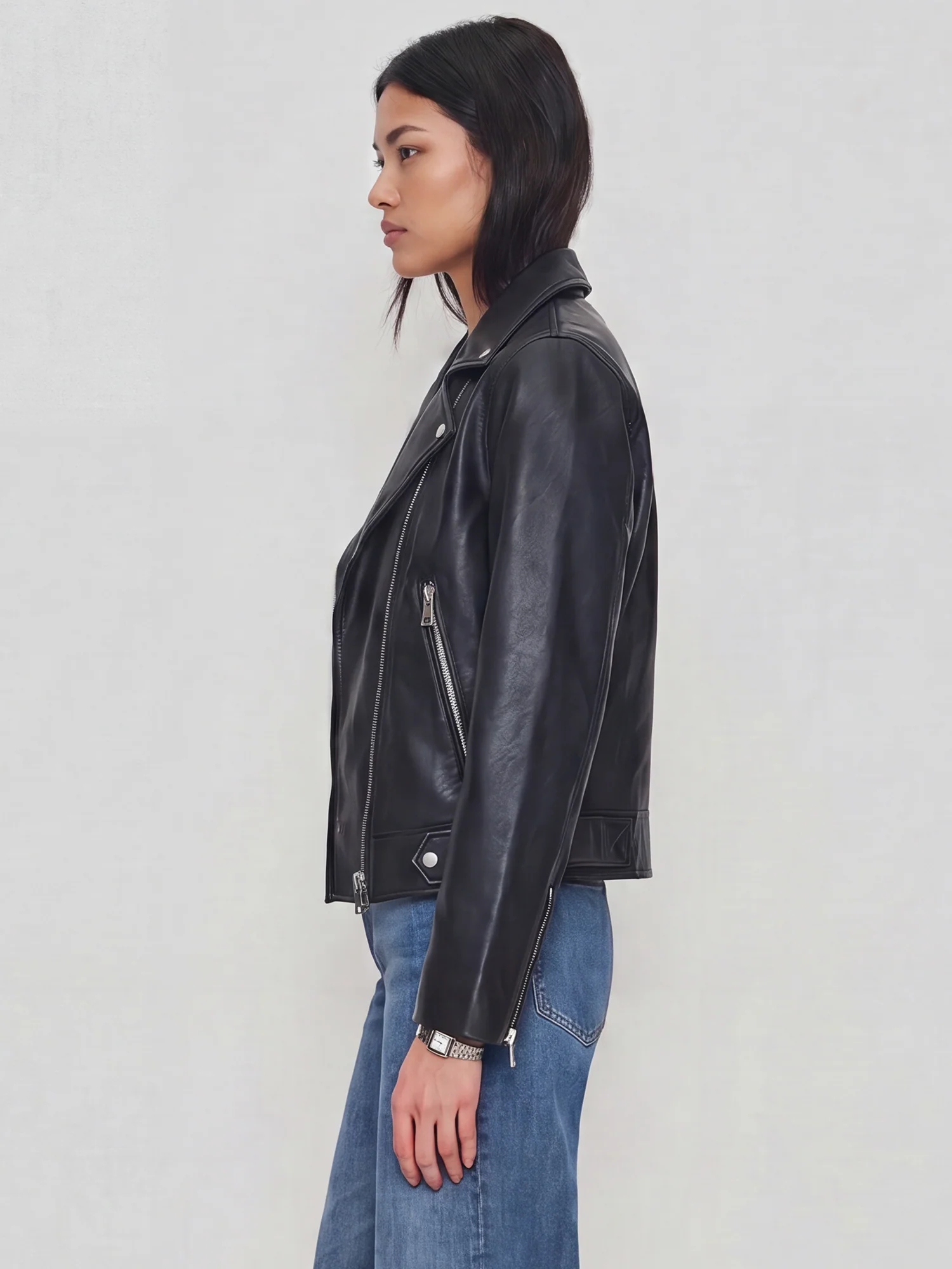 Vegan Leather Moto Jacket - Image 3