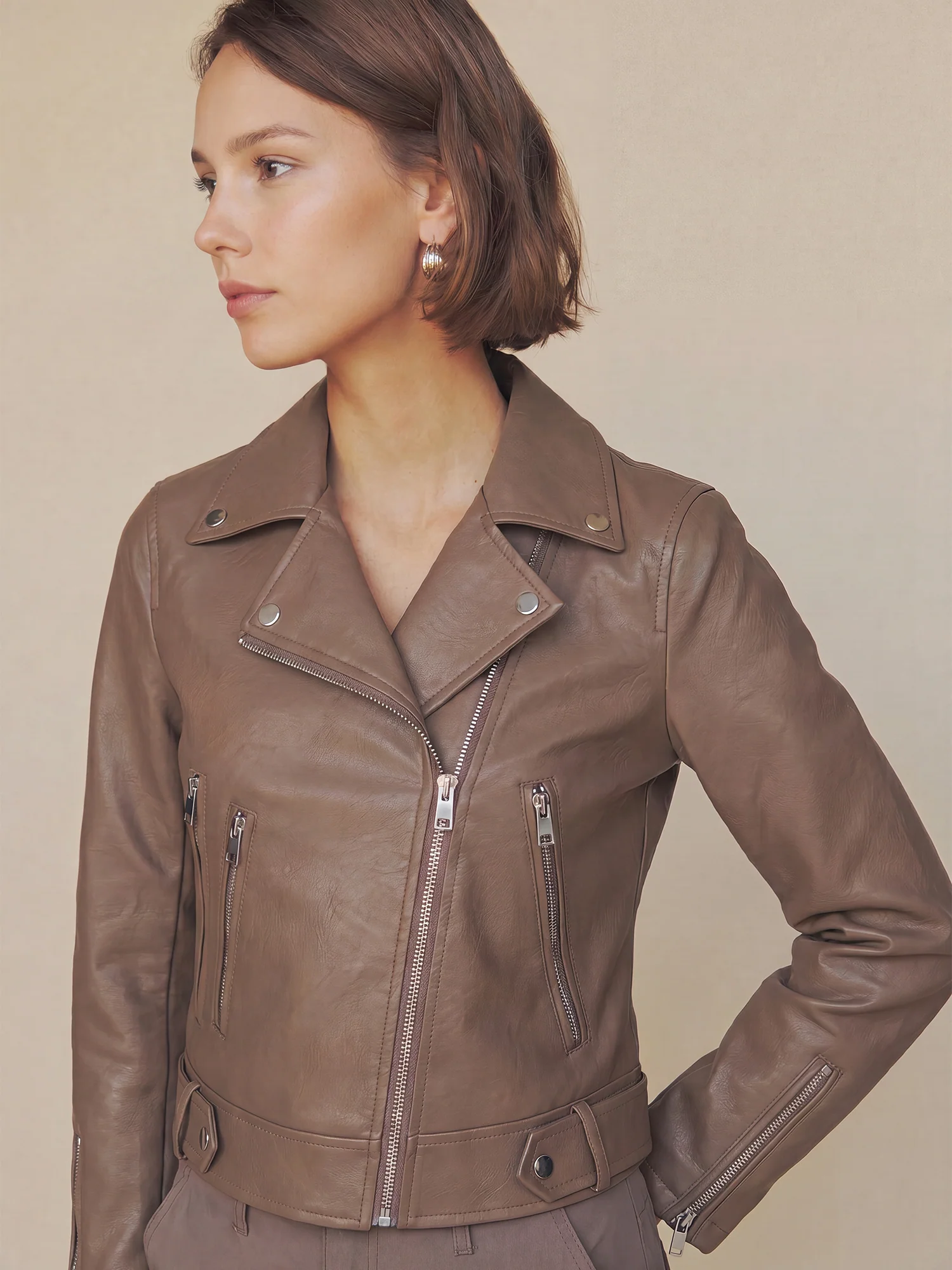 Vegan Leather Moto Jacket - Image 6