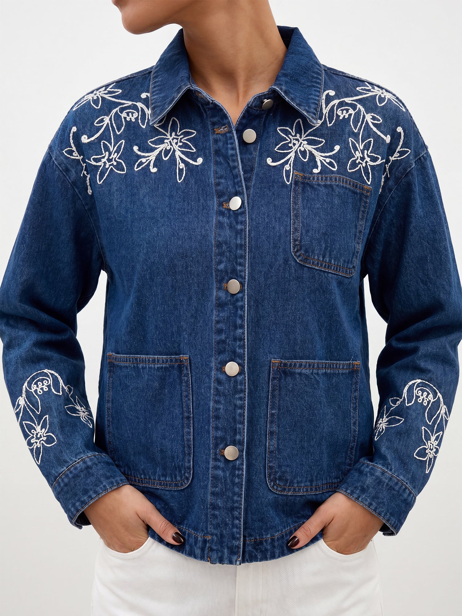 Embroidery Denim Jacket - Image 3