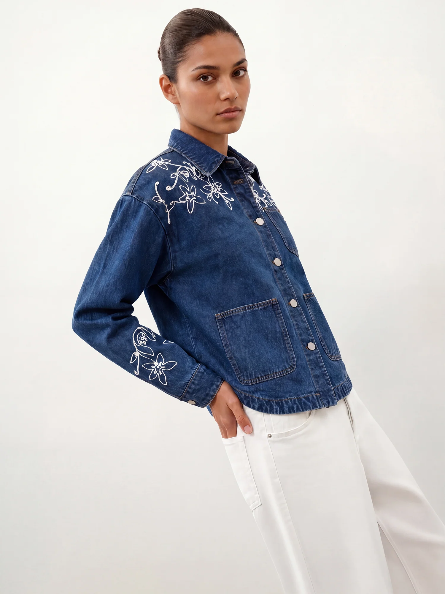 Embroidery Denim Jacket - Image 4